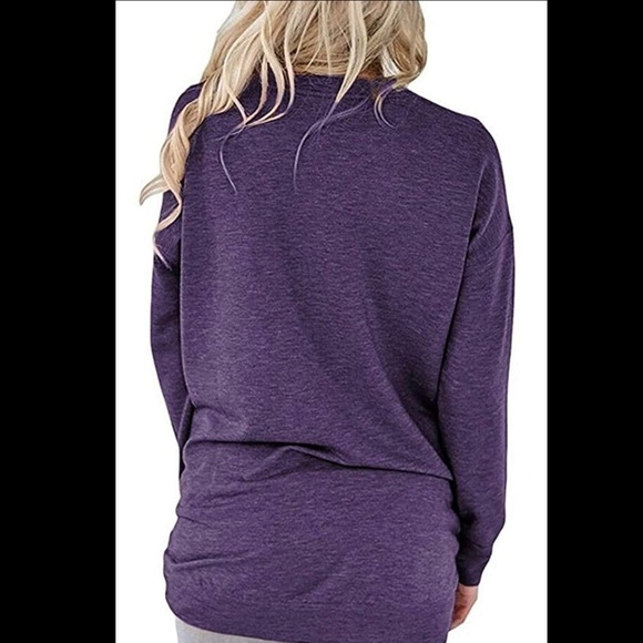 purple long sleeve loose fit top - Picture 2 of 3